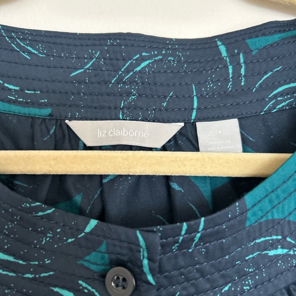 Liz Claiborne Short Sleeve Short Dress NWT in Aegean Navy Blue & Teal (Size 14) - Picture 3 of 9